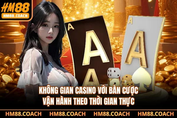 Không gian casino với bàn cược vận hành theo thời gian thực Không gian casino với bàn cược vận hành theo thời gian thực
